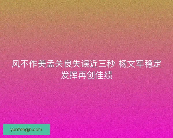 风不作美孟关良失误近三秒 杨文军稳定发挥再创佳绩