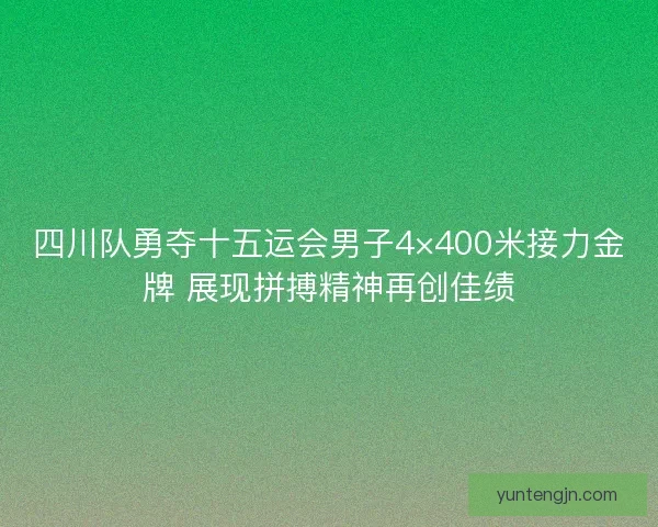 四川队勇夺十五运会男子4×400米接力金牌 展现拼搏精神再创佳绩