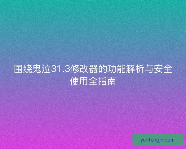 围绕鬼泣31.3修改器的功能解析与安全使用全指南