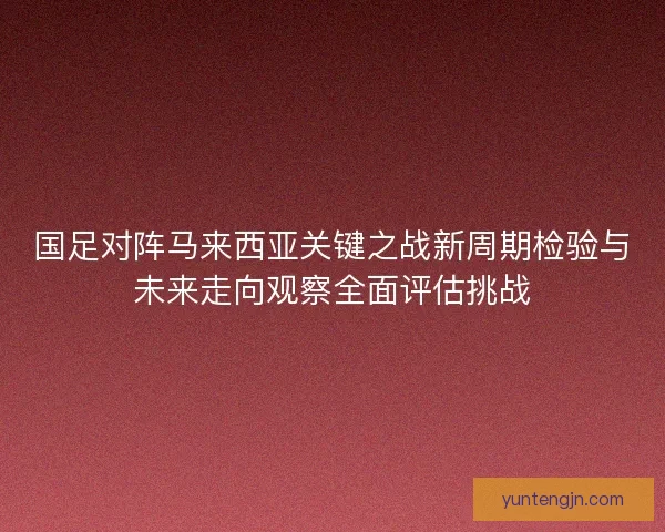 国足对阵马来西亚关键之战新周期检验与未来走向观察全面评估挑战